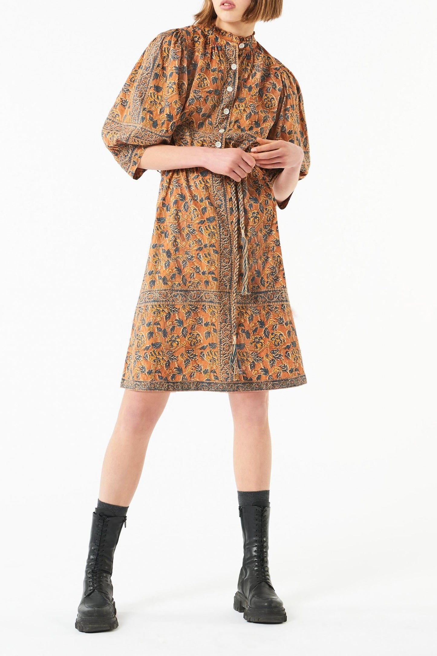 Fanny printed dress - Camel