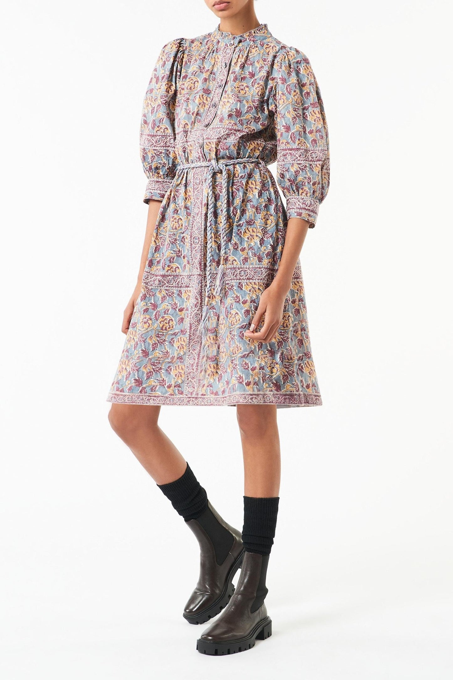 Fanny printed dress - Blue