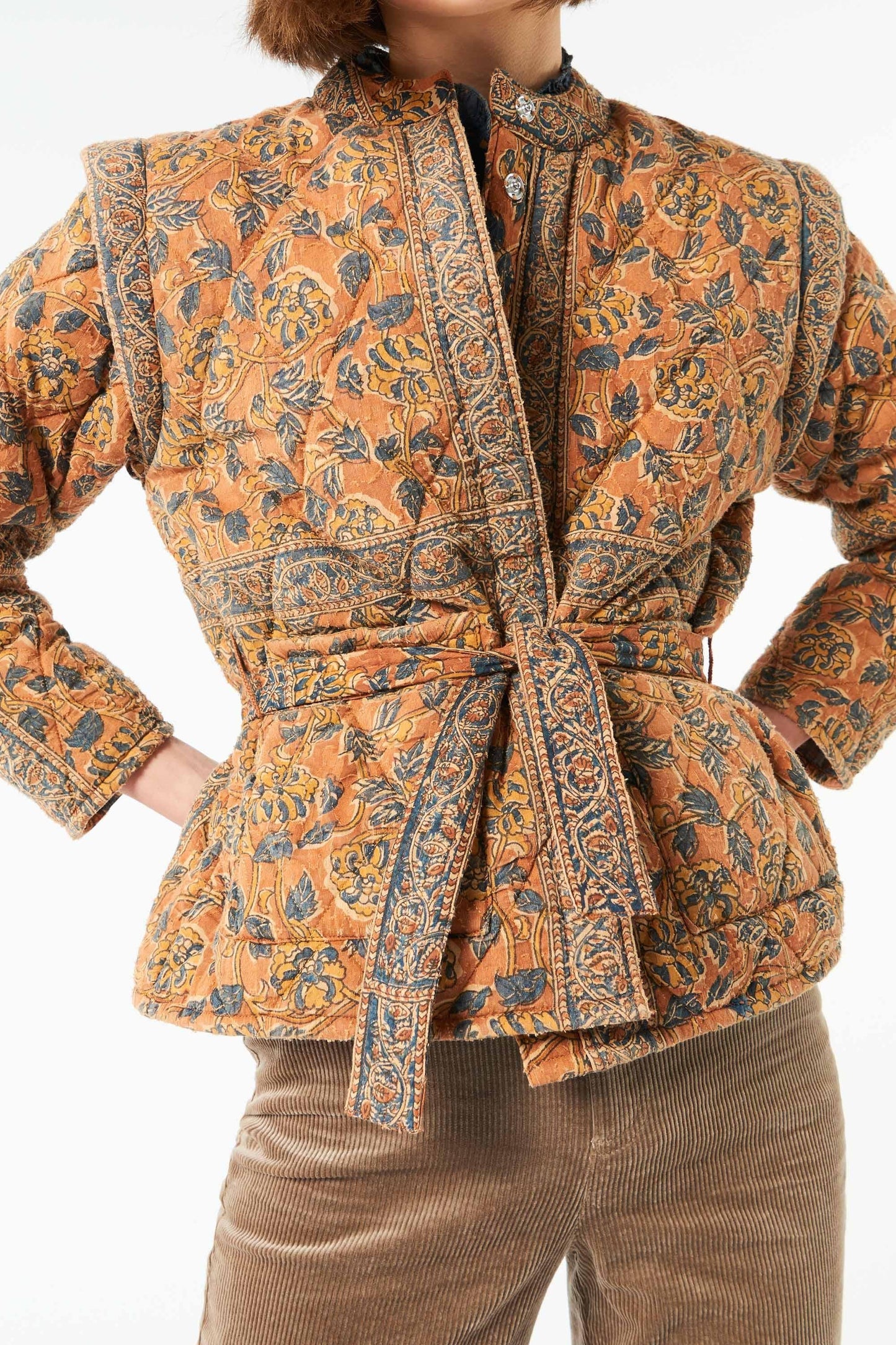 Fanny printed quilted jacket - Camel