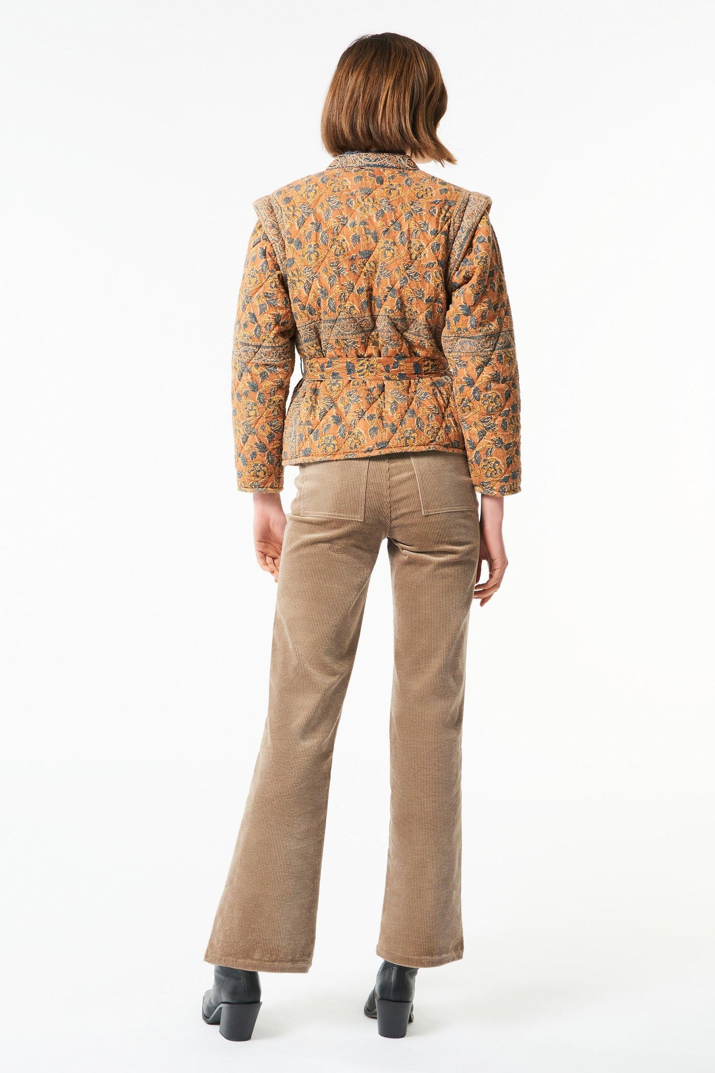 Fanny printed quilted jacket - Camel