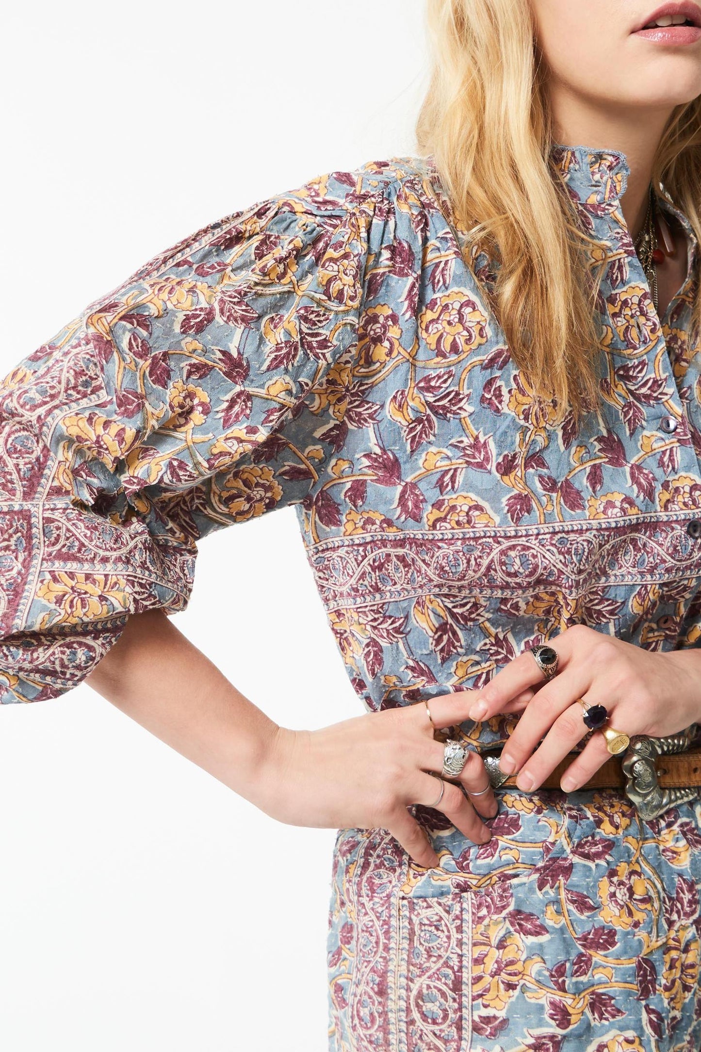 Fanny printed fluid blouse - Blue