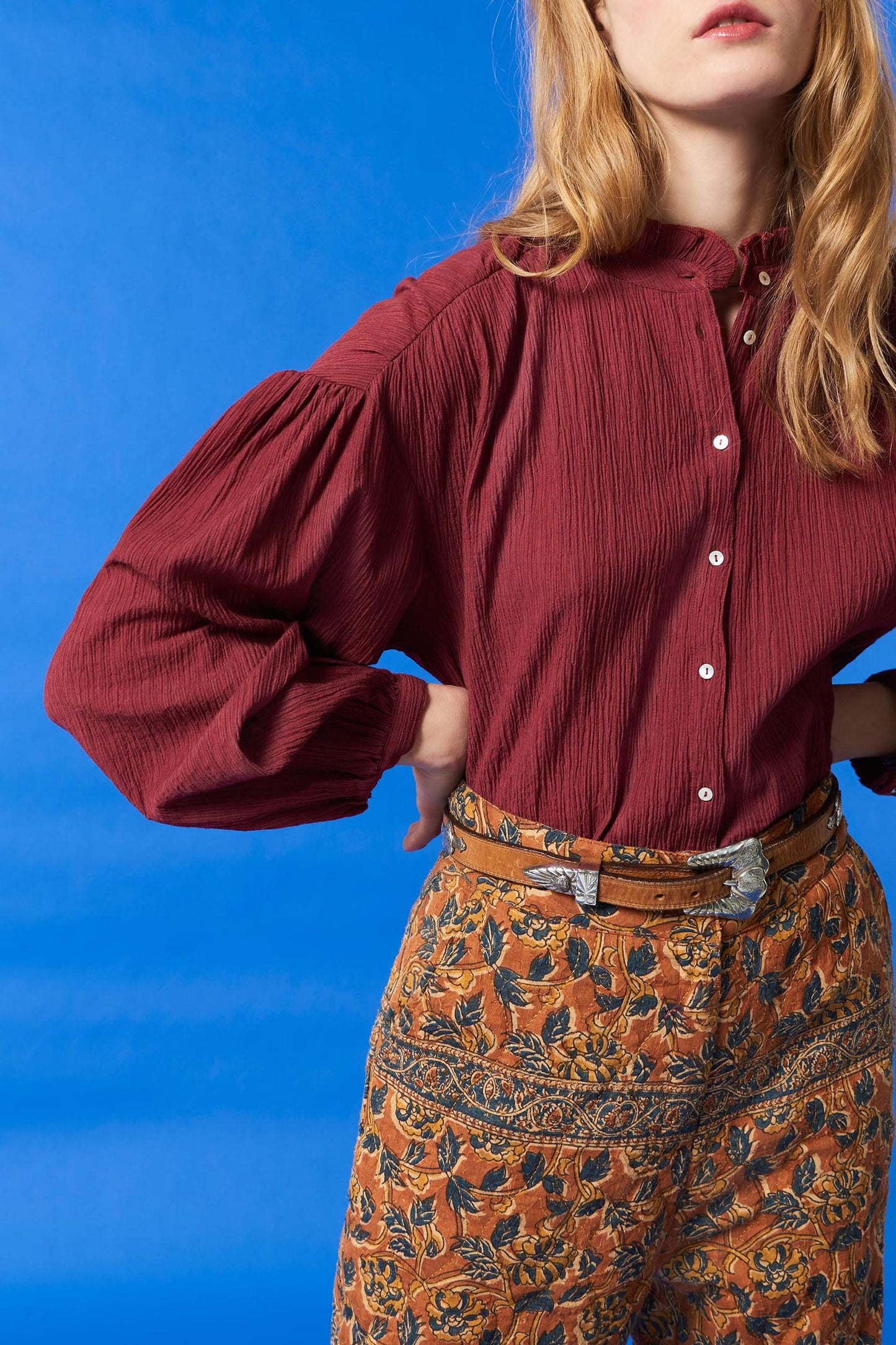 Eugenie blouse - Rust