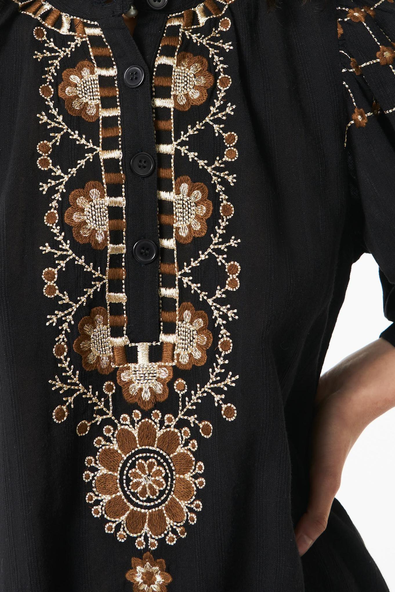 Cami embroidered mini dress - Gold