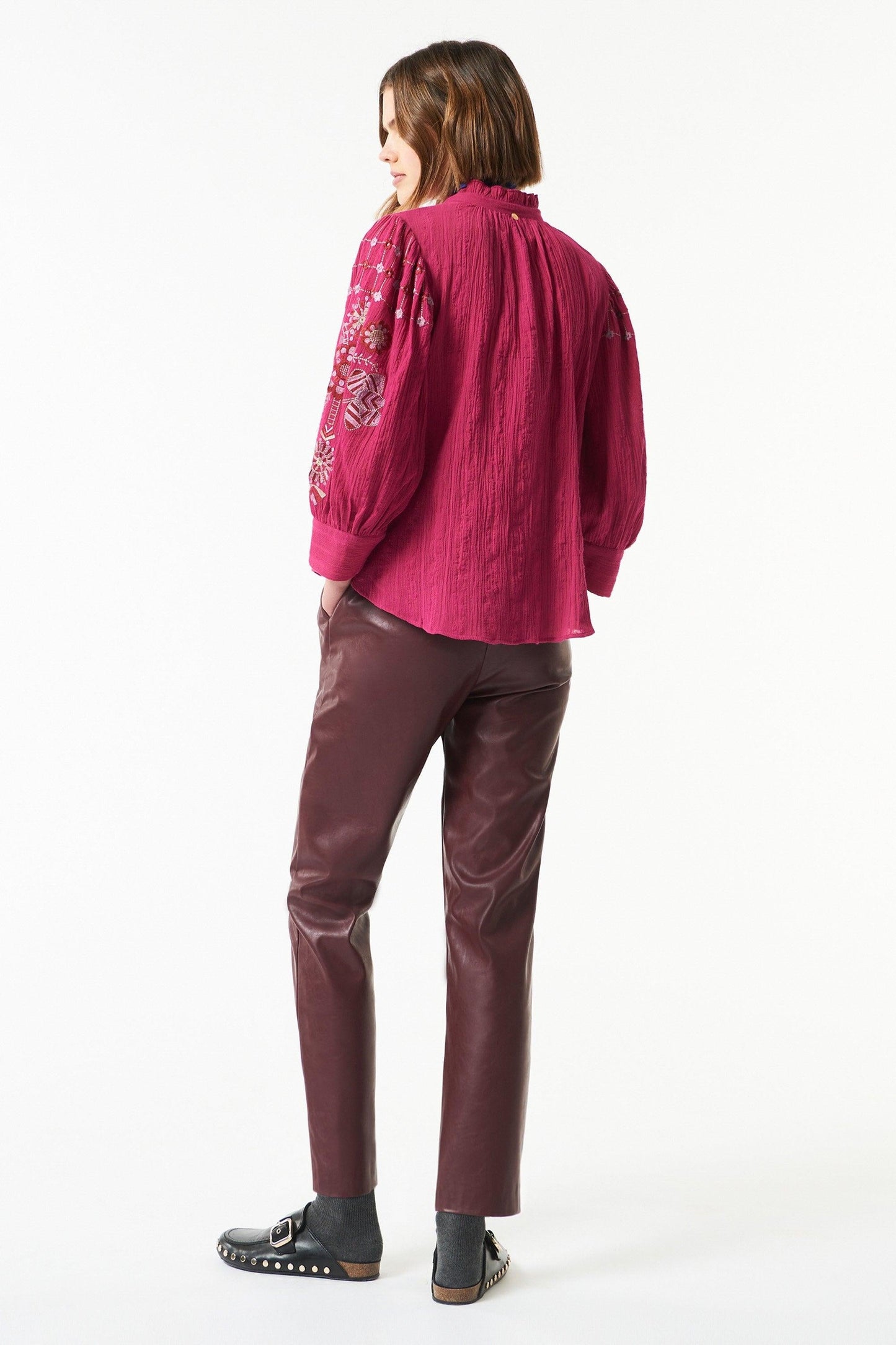 Cami embroidered blouse - Berry