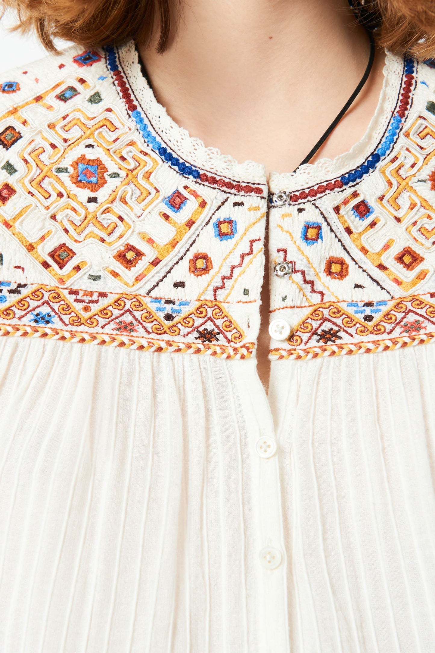 Bernadette embroidered shirt - Cream