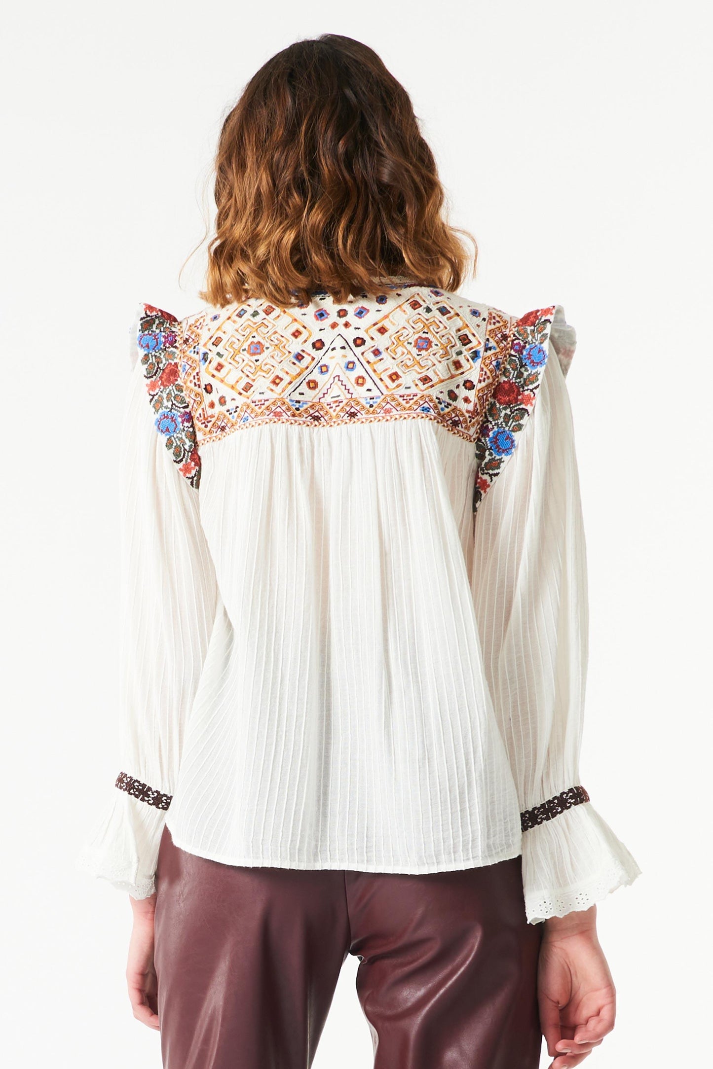 Bernadette embroidered shirt - Cream