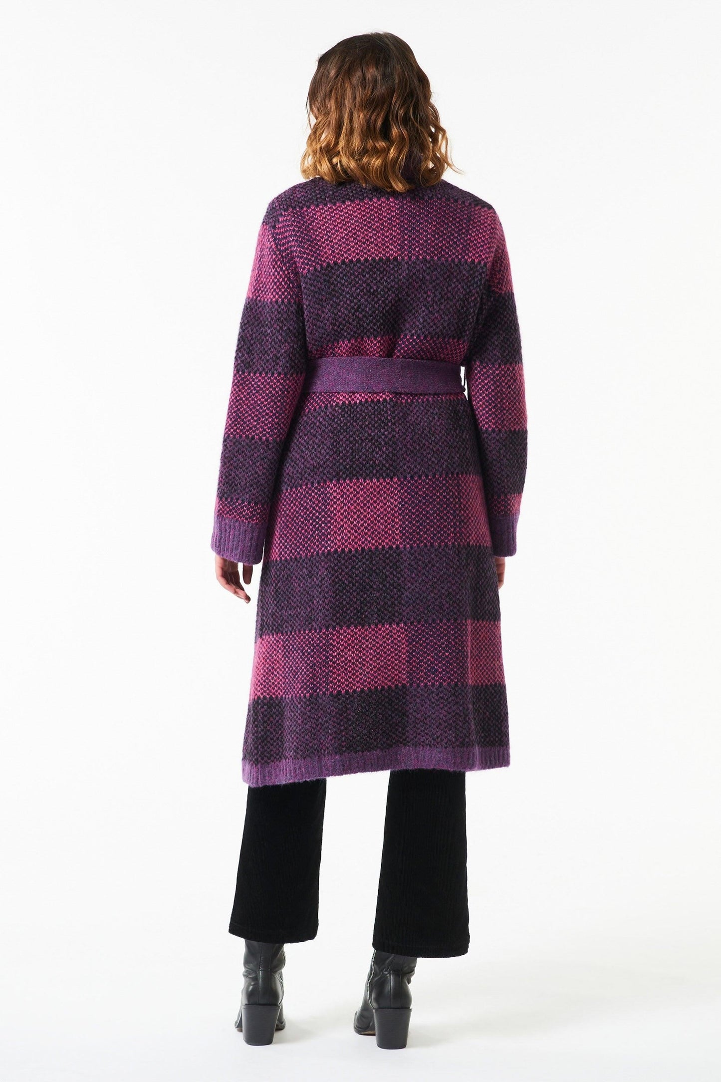 Arturo long alpaca cardigan - Purple