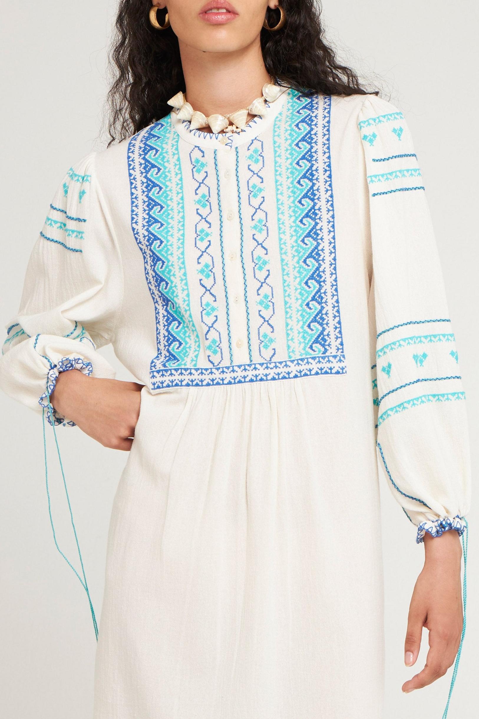 Robe brodée Lima crème