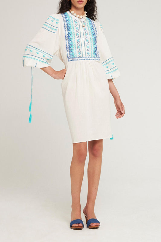 Robe brodée Lima crème