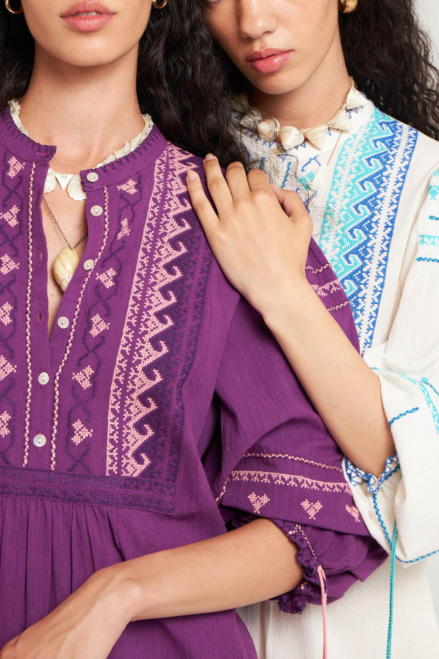 Robe brodée Lima crème