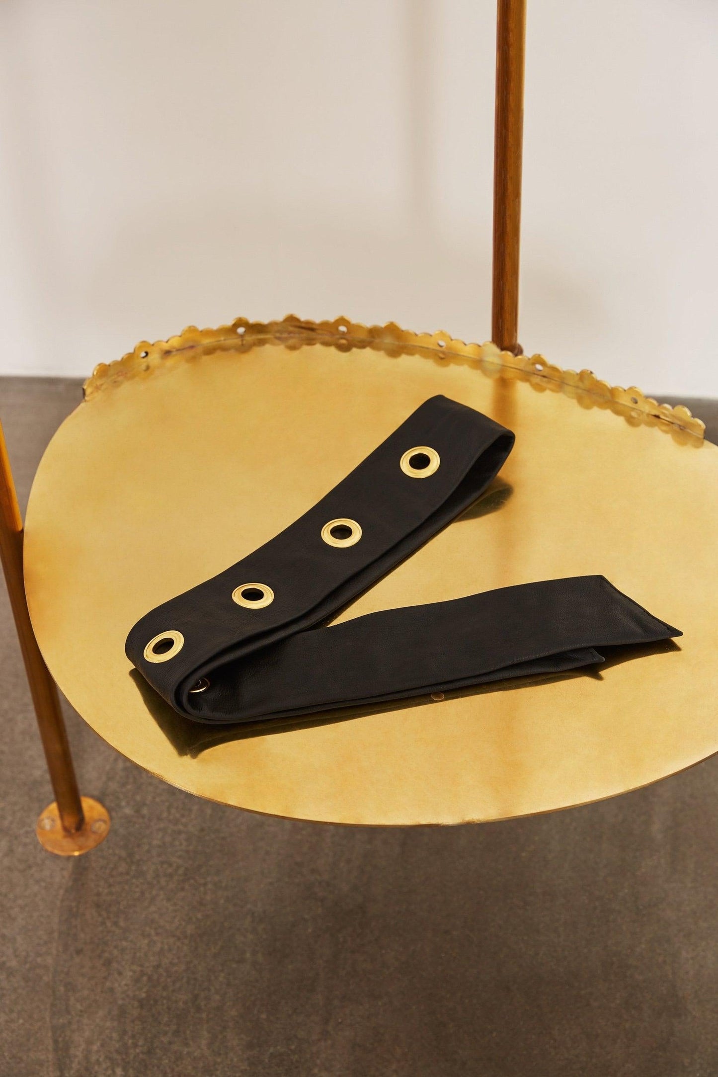 Ceinture large en cuir à nouer noire Knoti