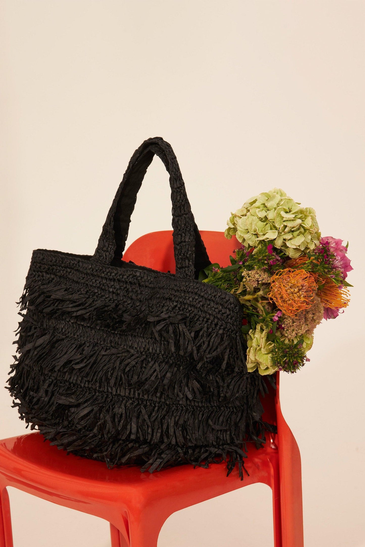 Milena large raffia tote bag