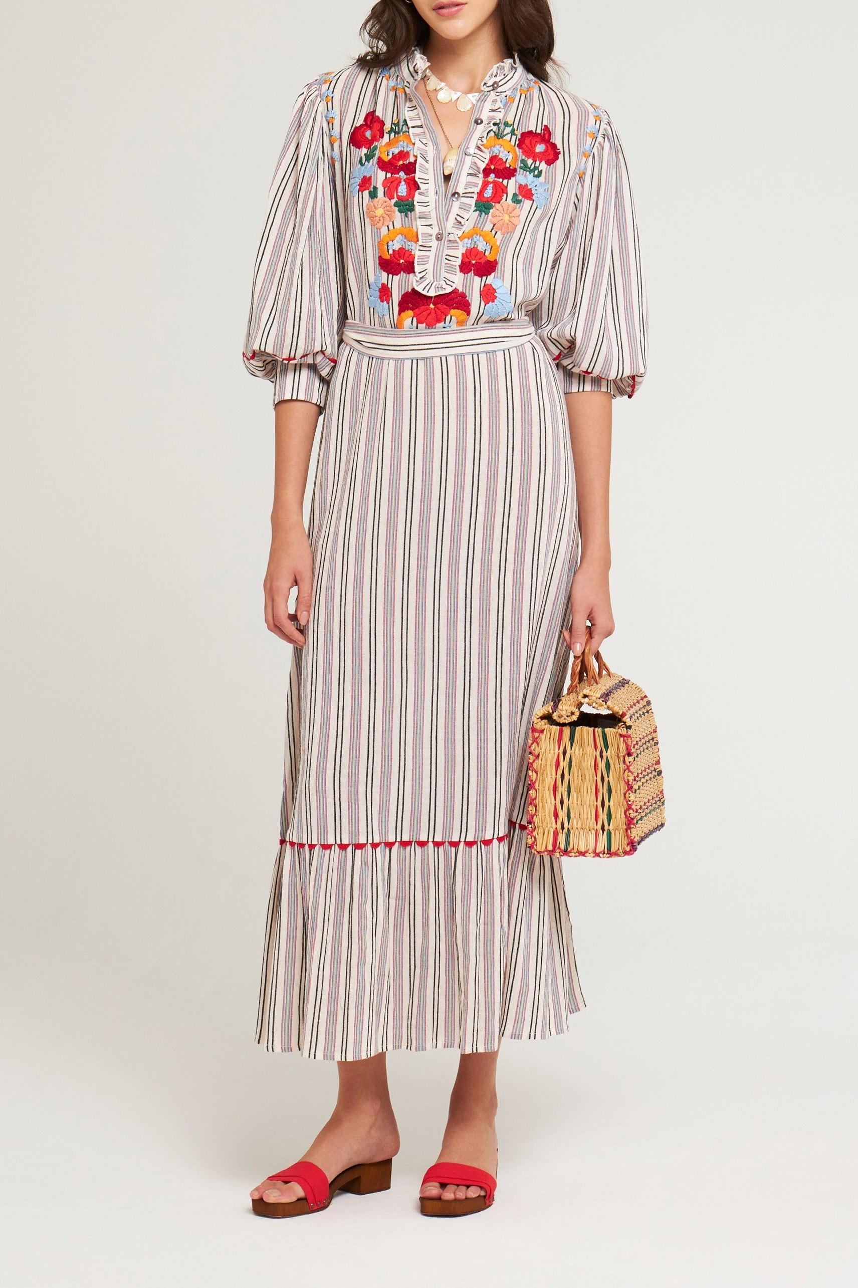 Robe longue brodée Juliette