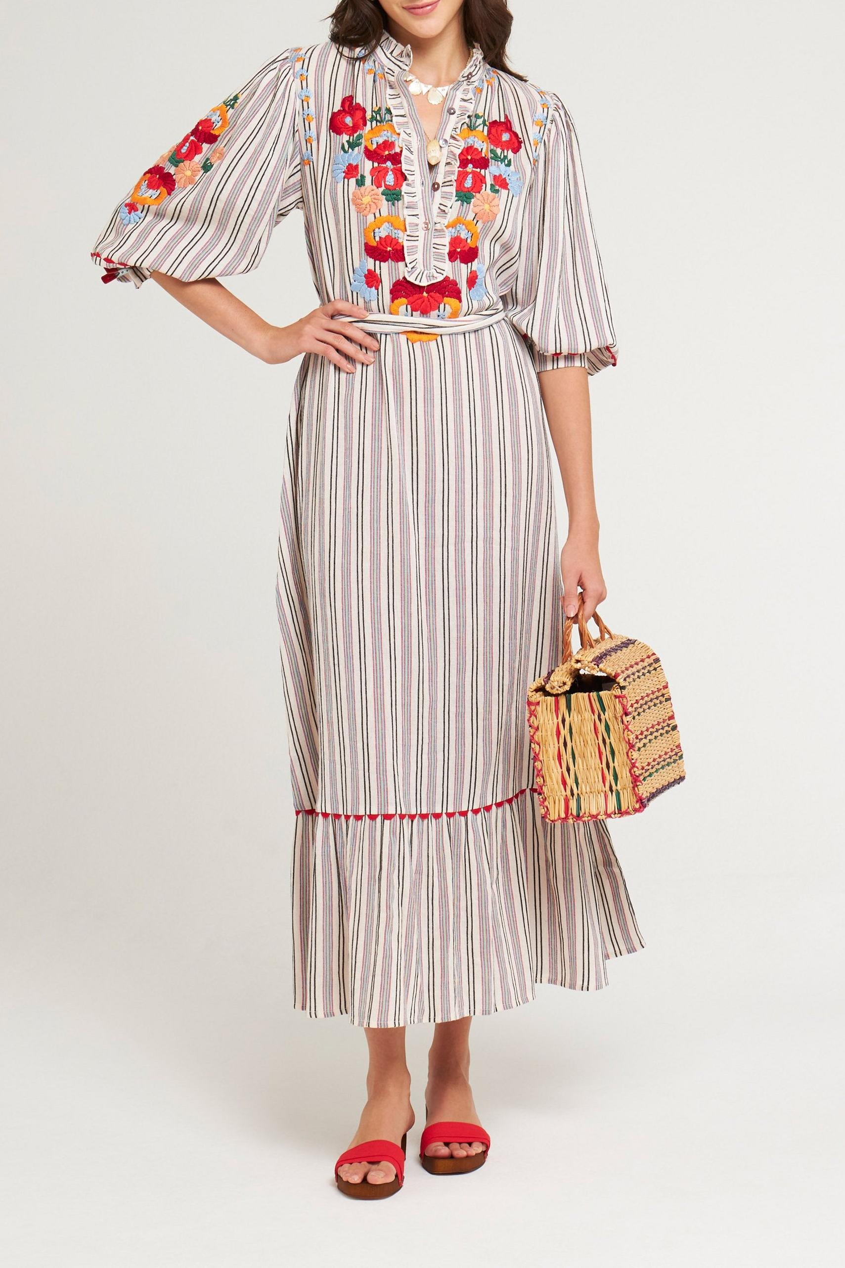 Robe longue brodée Juliette