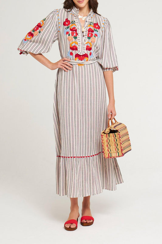 Robe longue brodée Juliette