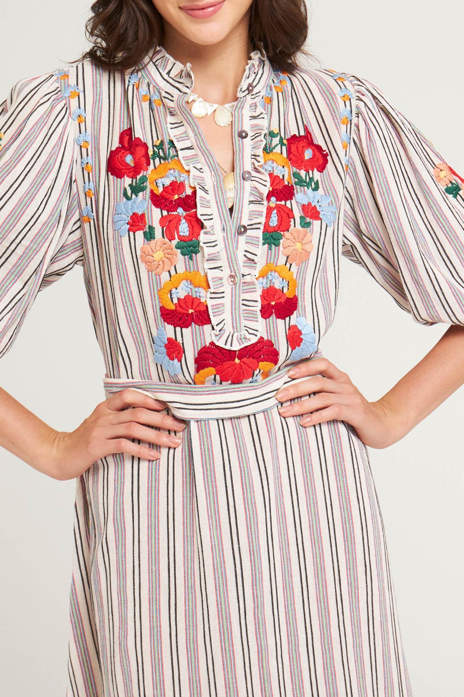 Robe longue brodée Juliette