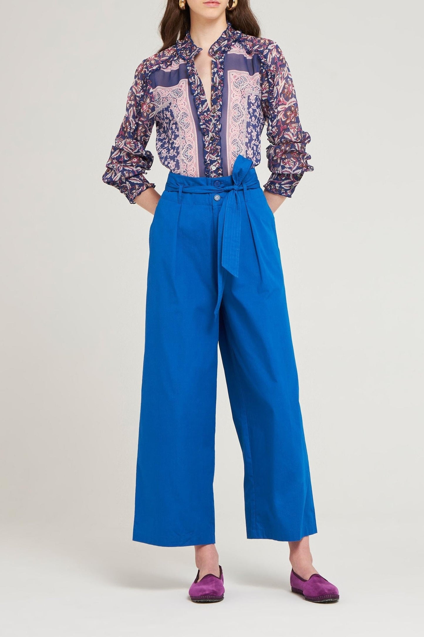 Blouse imprimée Ilona bleu foncé