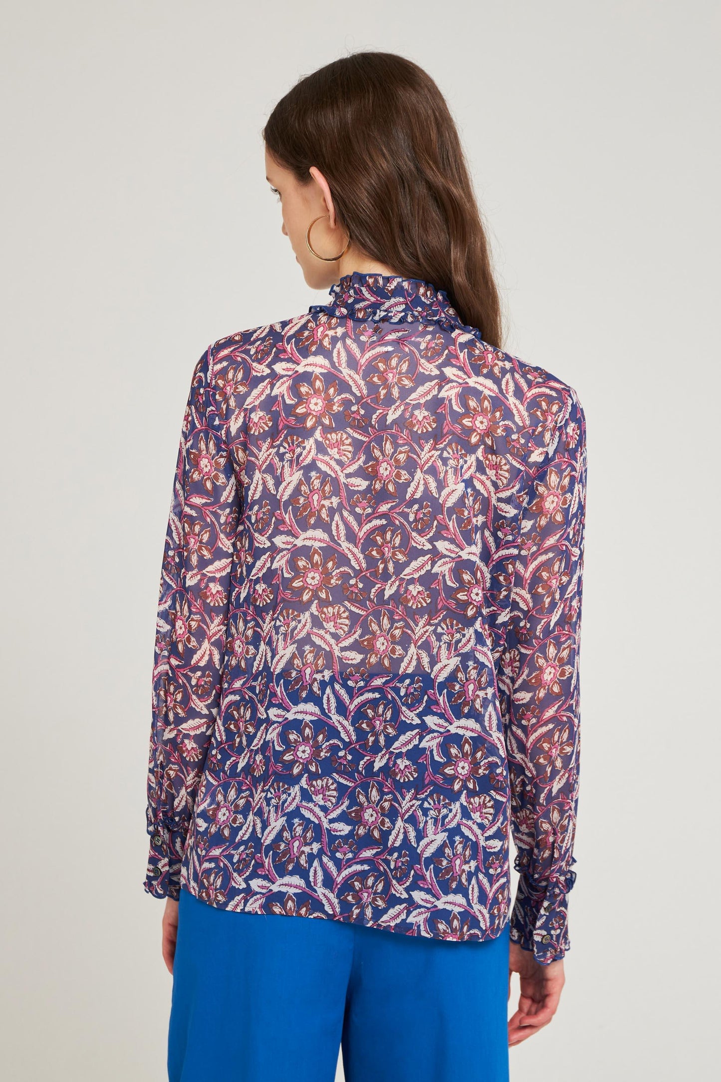Blouse imprimée Ilona bleu foncé