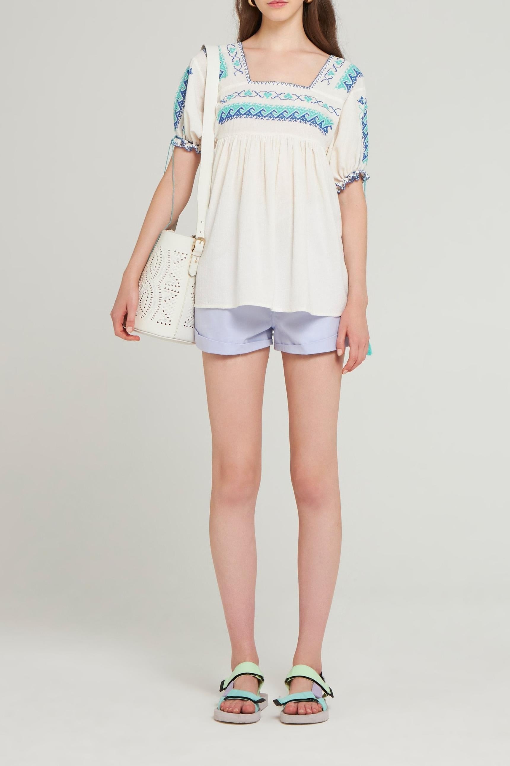 Sac seau en cuir Galy blanc