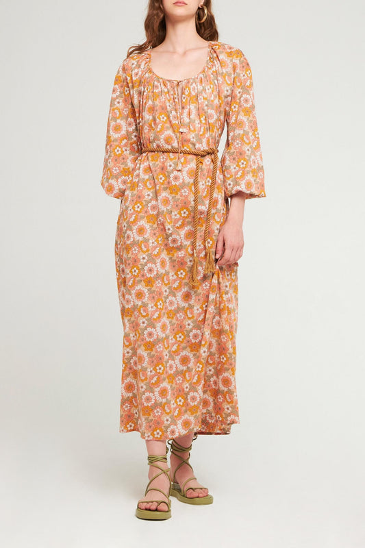 Robe longue Blossom rouille