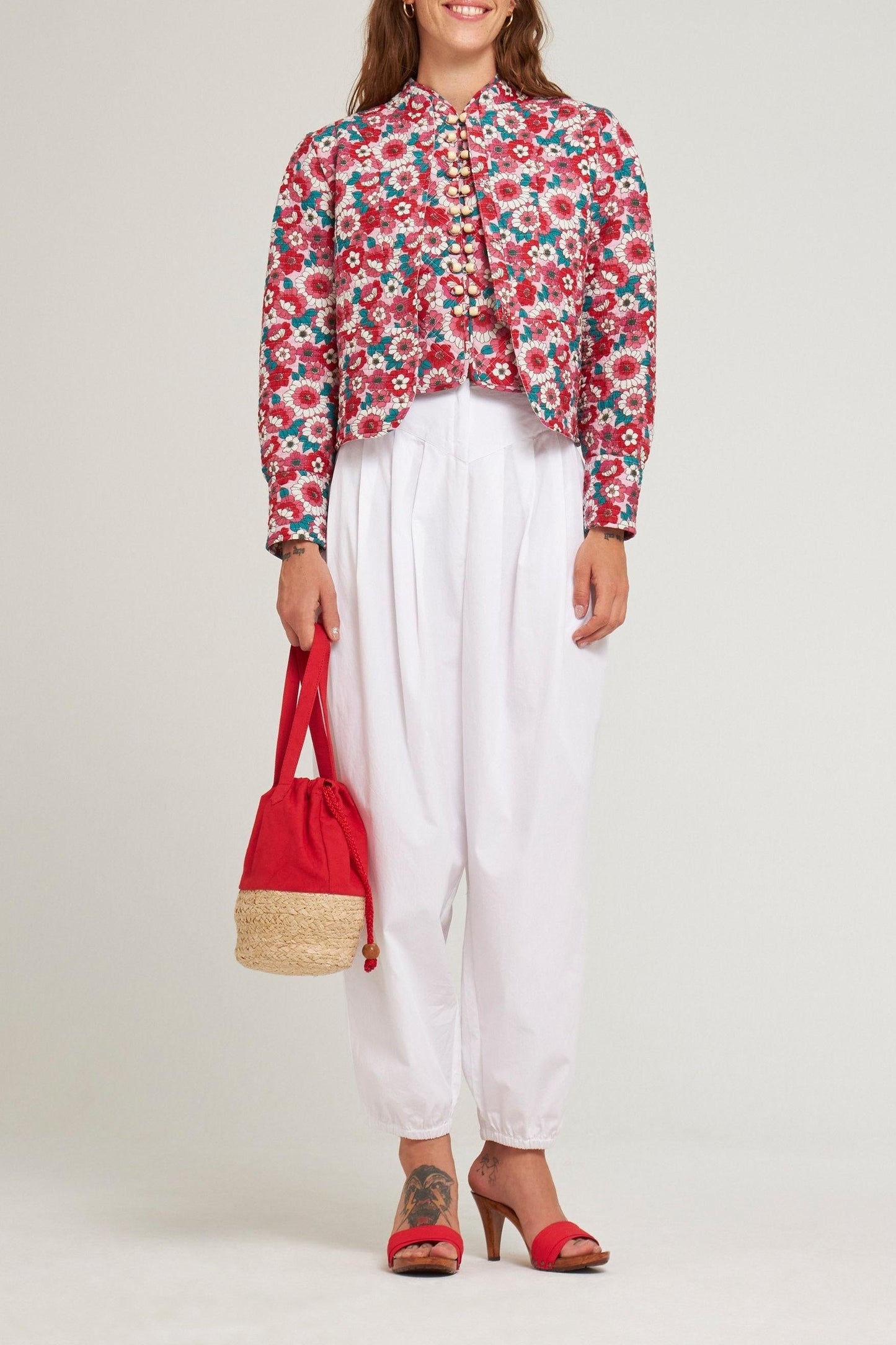 Veste matelassée Blossom rouge