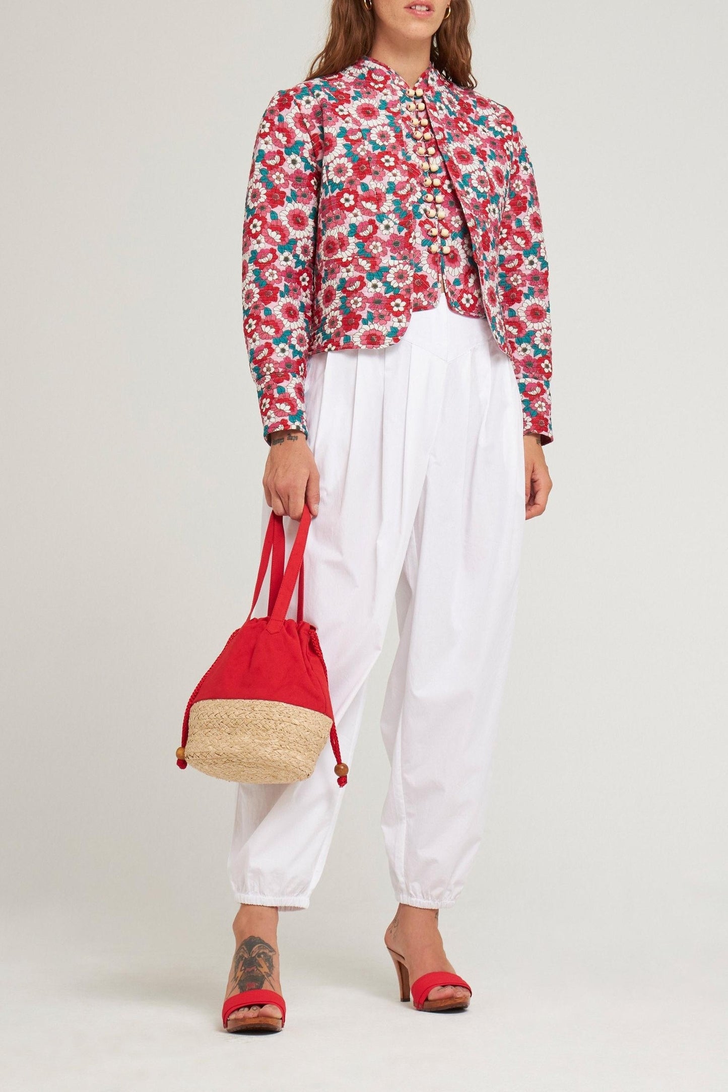 Veste matelassée Blossom rouge