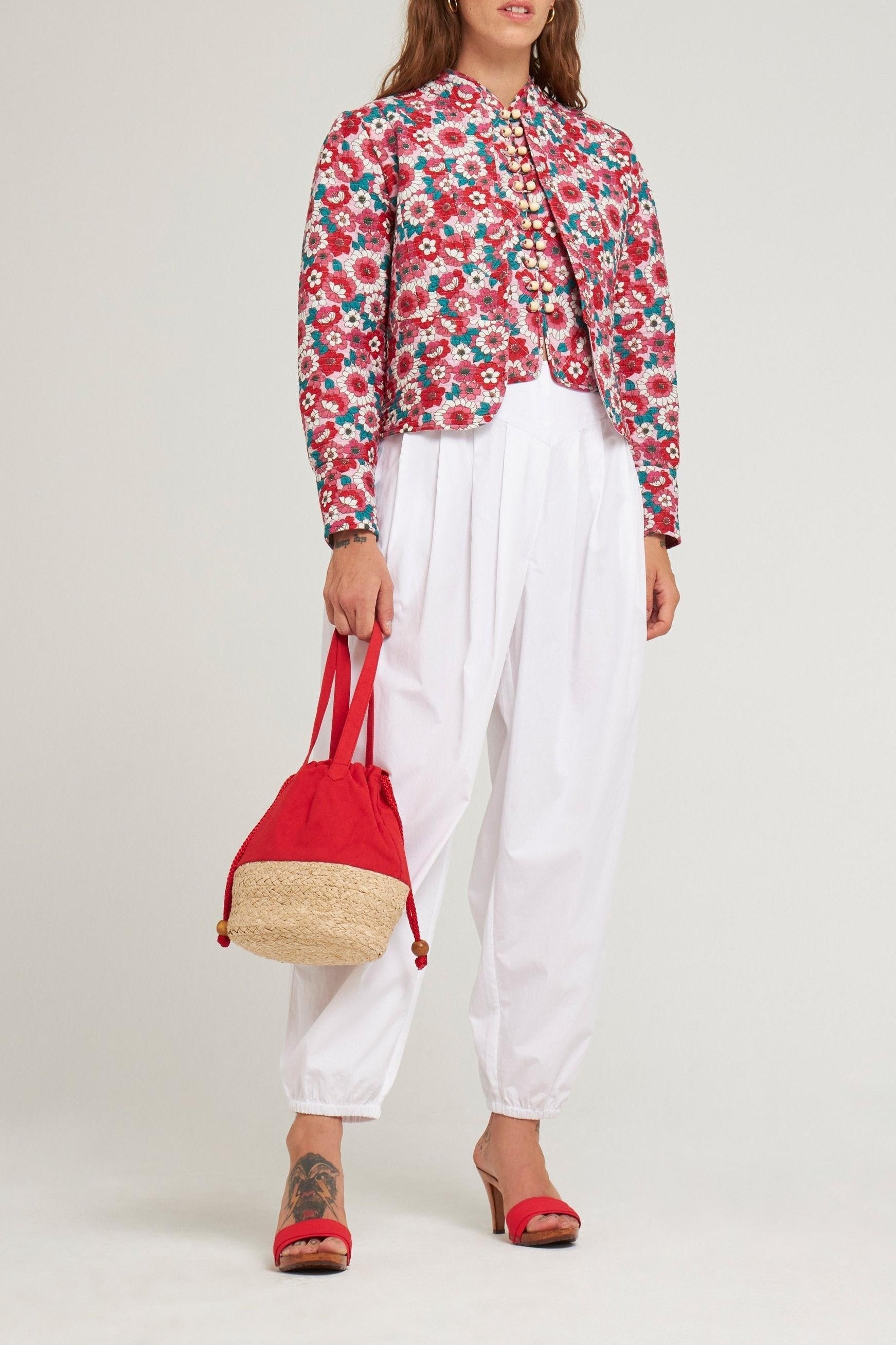 Veste matelassée Blossom rouge