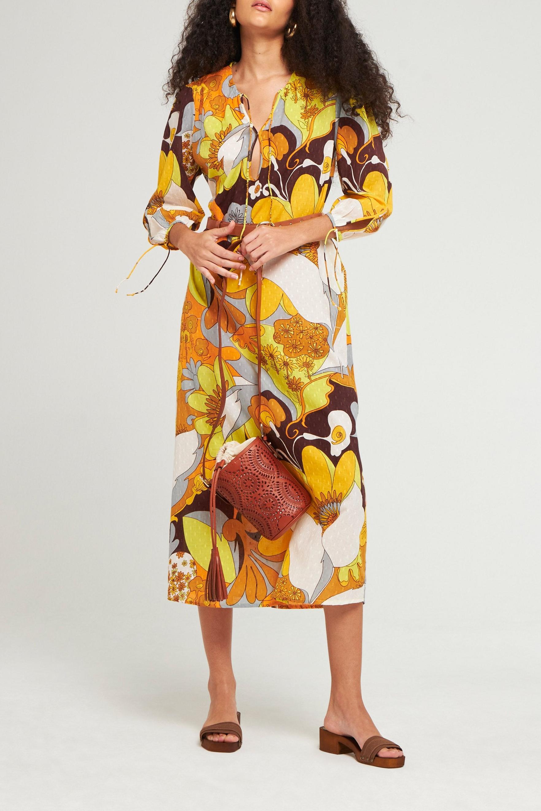 Robe longue plumetis Bahia jaune