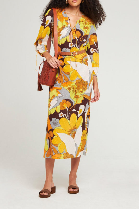 Robe longue plumetis Bahia jaune
