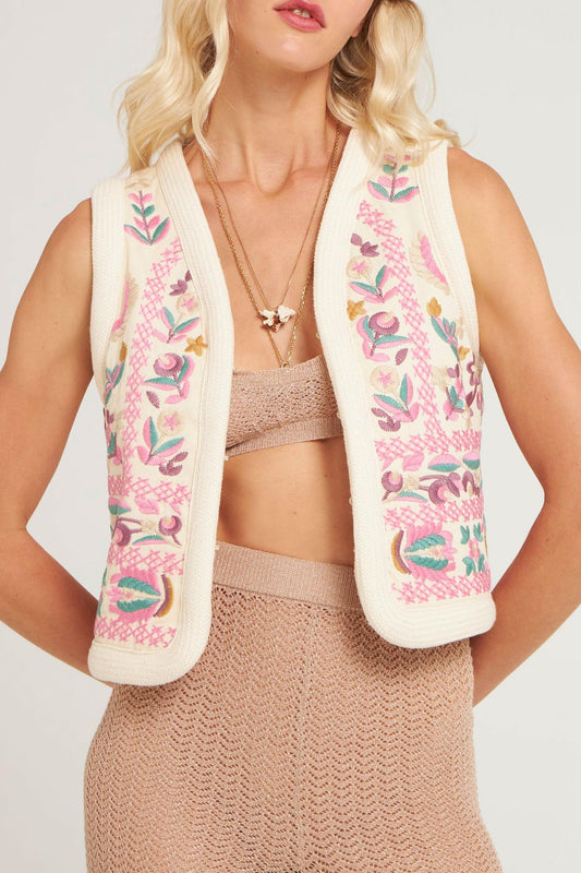 Andrea embroidered vest