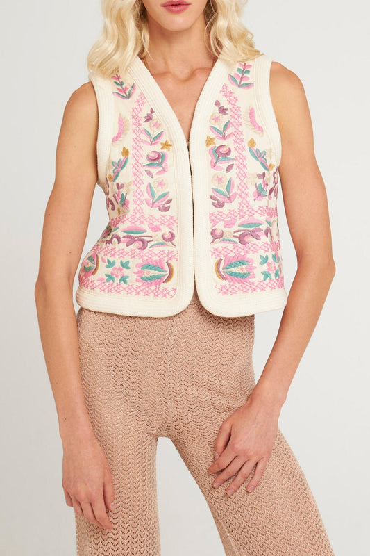 Andrea embroidered vest