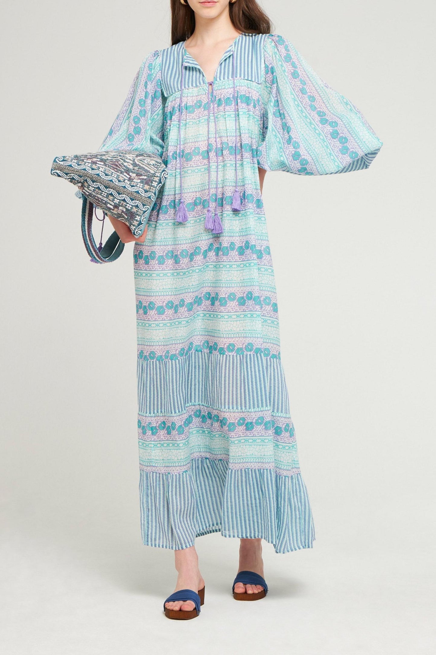 Robe longue Amelie bleu
