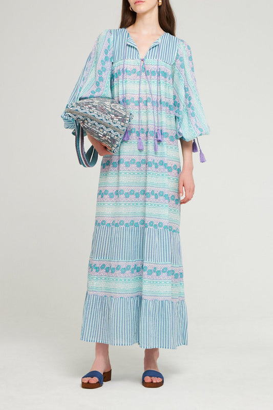Robe longue Amelie bleu
