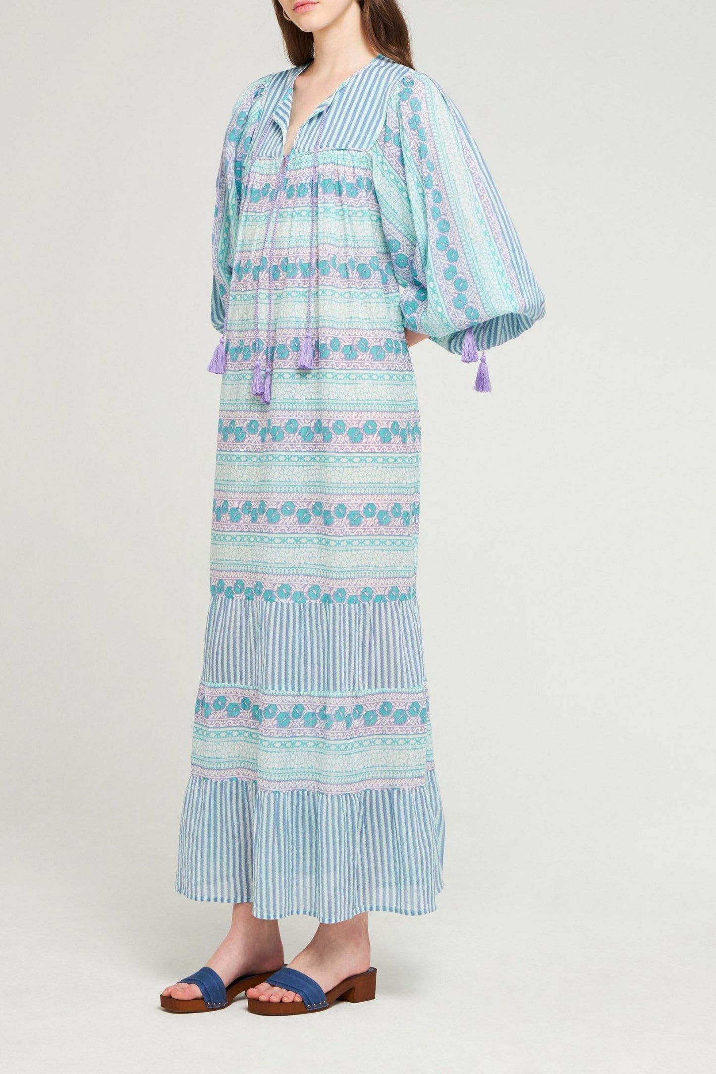 Robe longue Amelie bleu