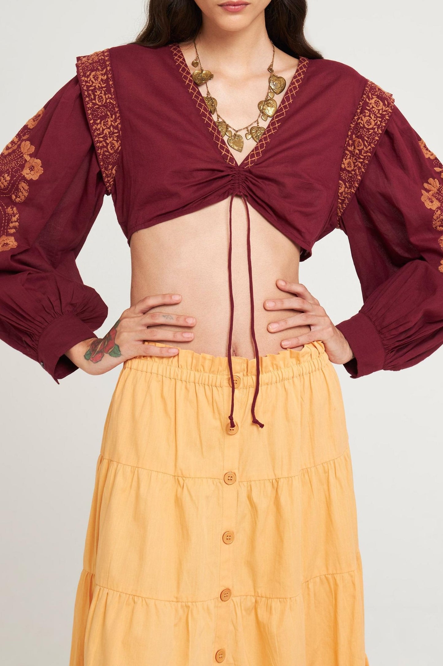 Alani embroidered crop top