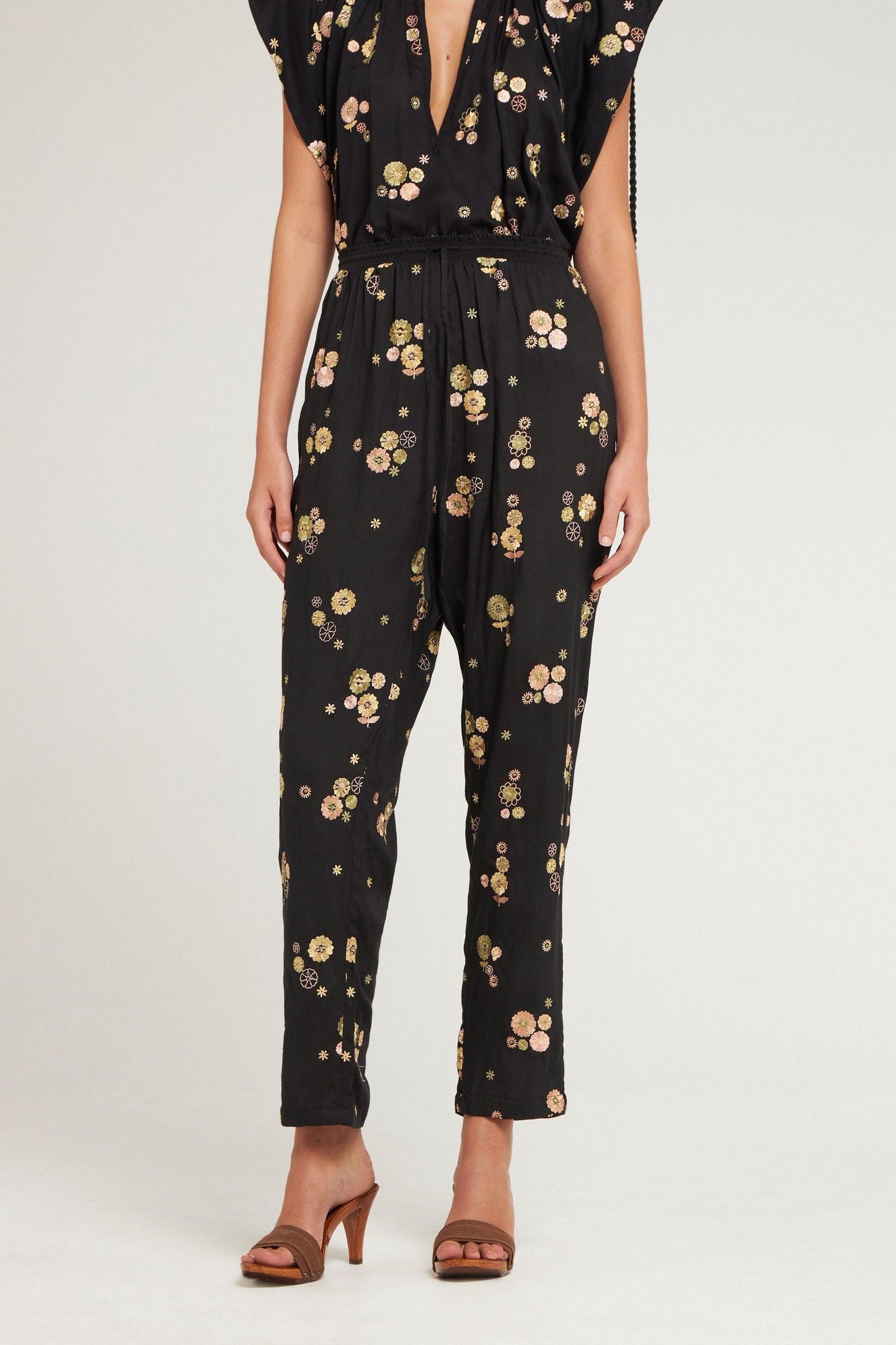 Pantalon fluide brodé Lola