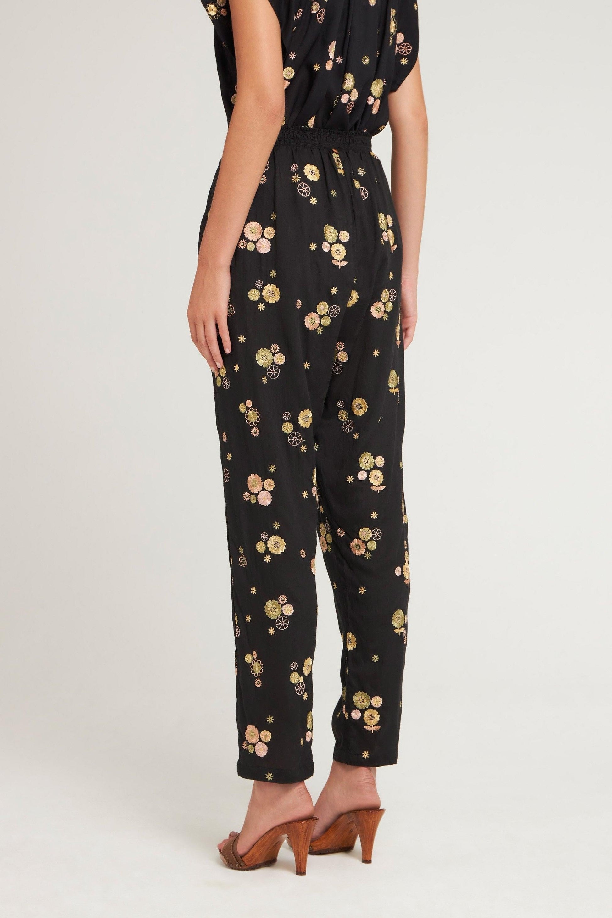Pantalon fluide brodé Lola