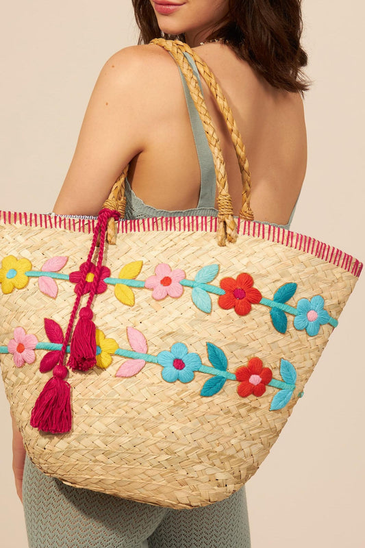 Bolso tote de paja Yolande