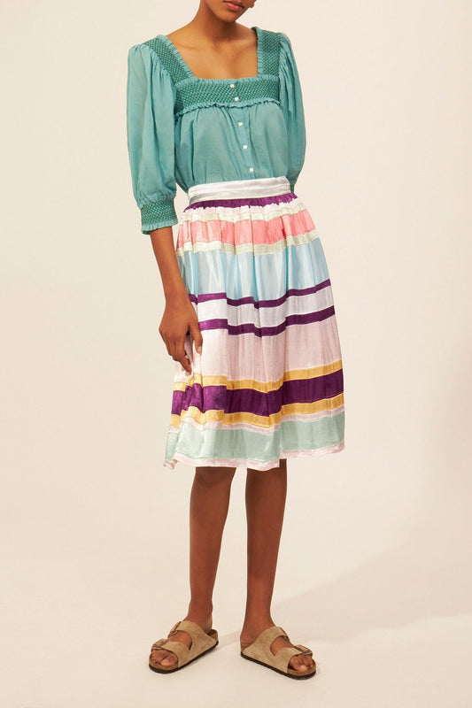 Amaya striped midi skirt