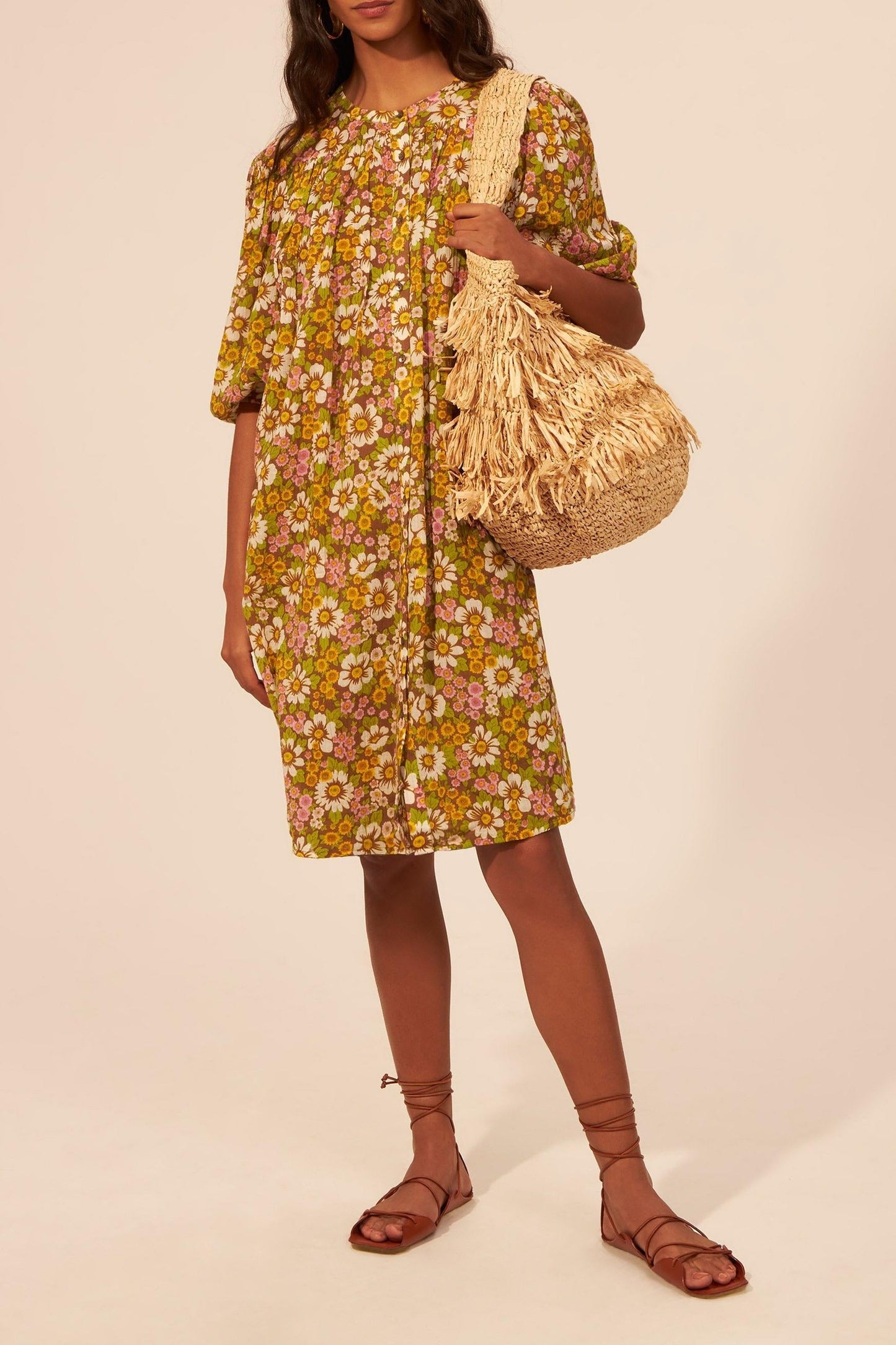 Aline printed short dress