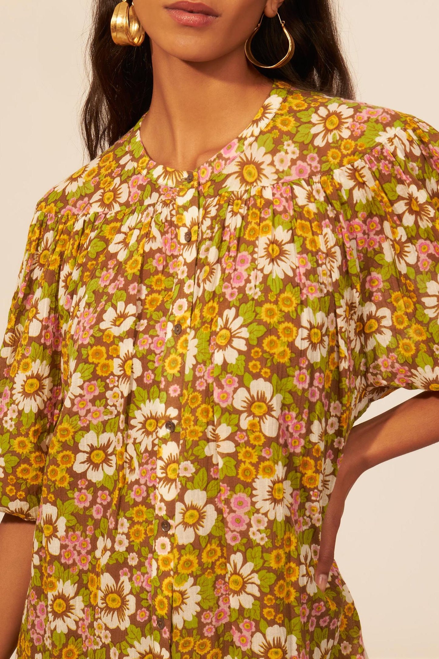 Aline printed short dress