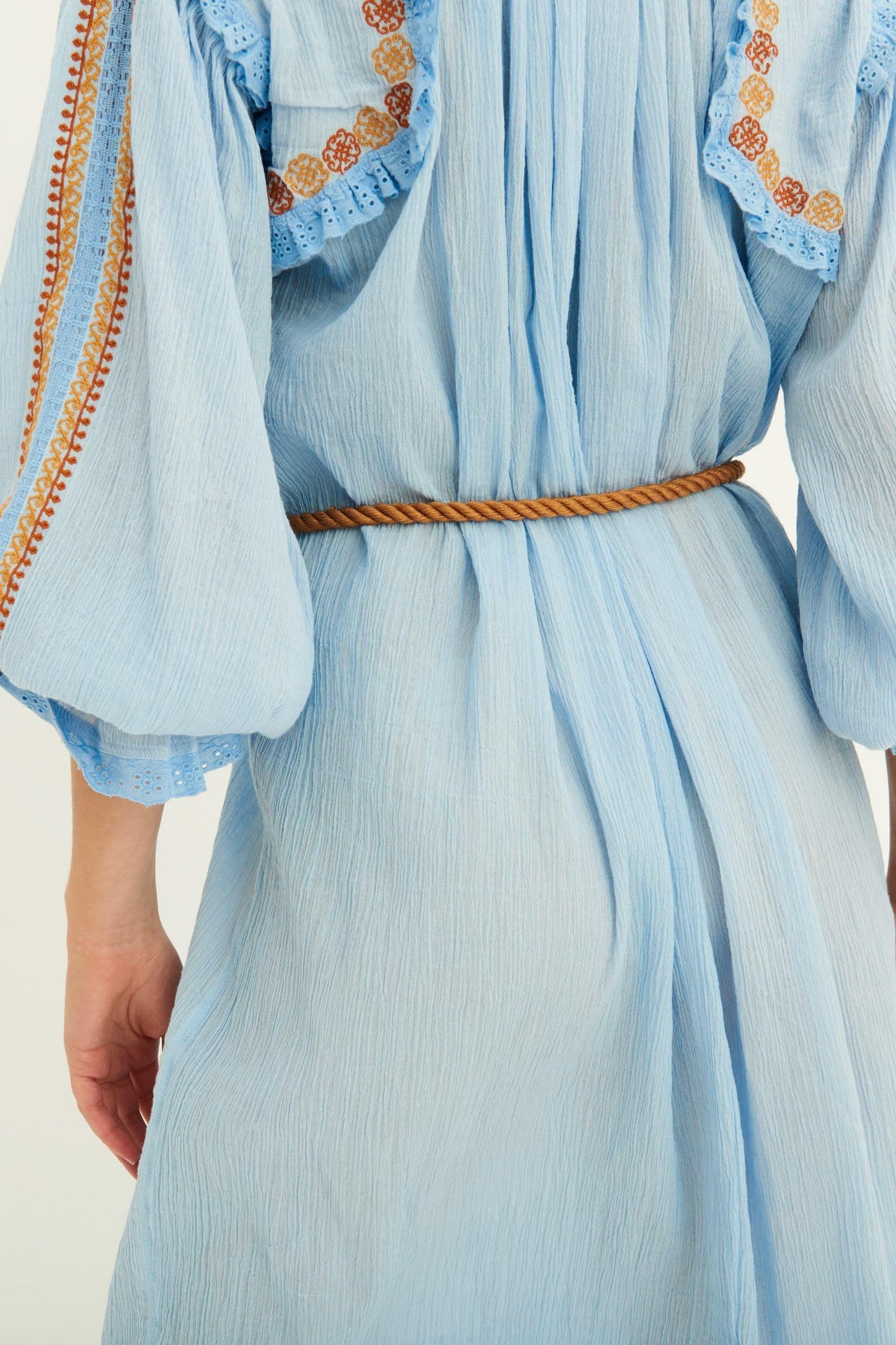 Vestido bordado Pietro - Azul