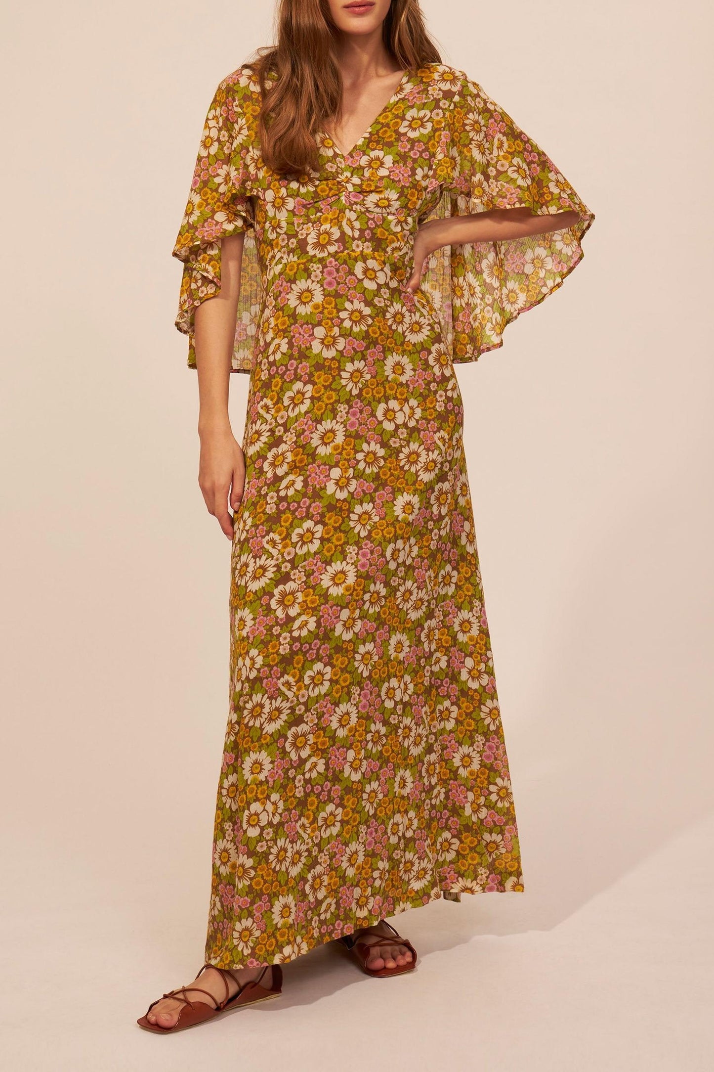 Aline printed long dress