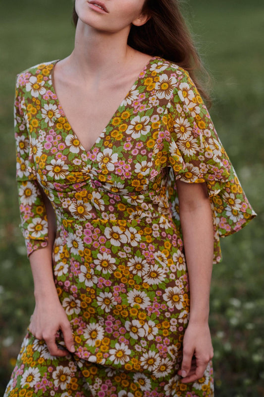 Aline printed long dress