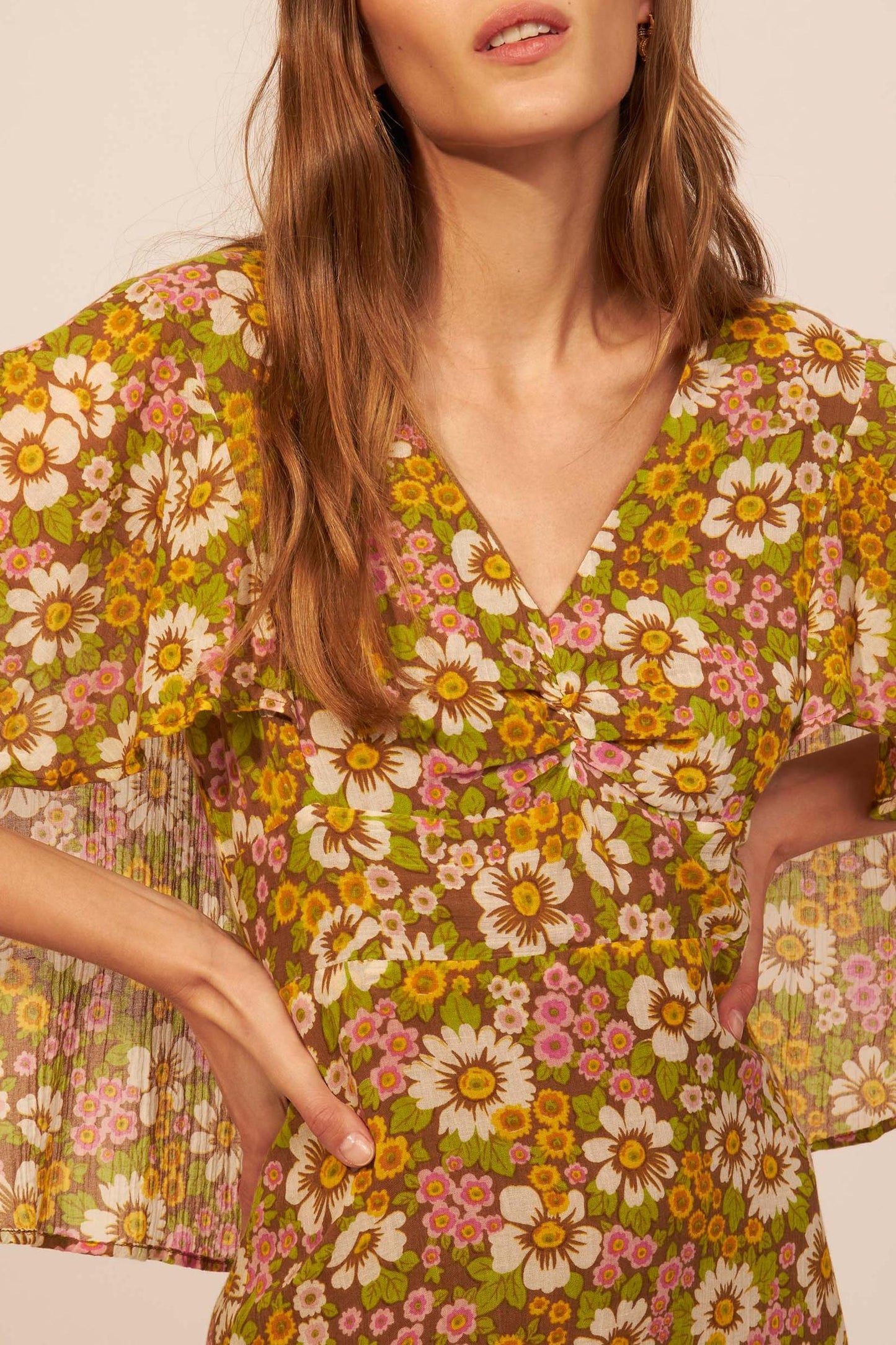 Aline printed long dress