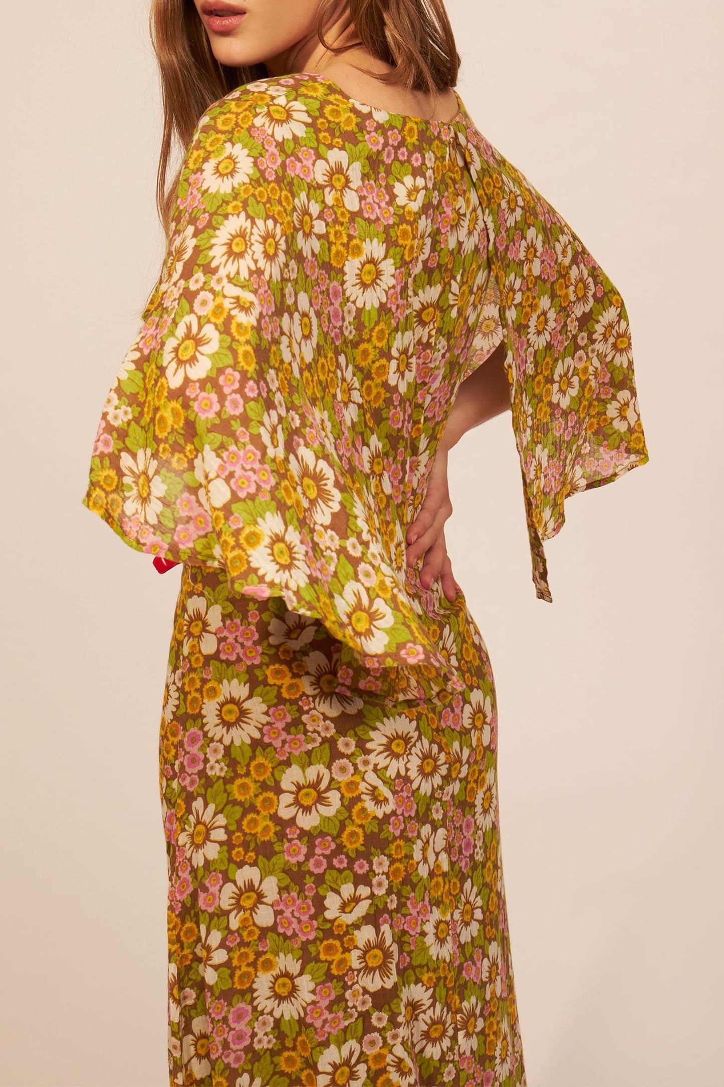 Aline printed long dress