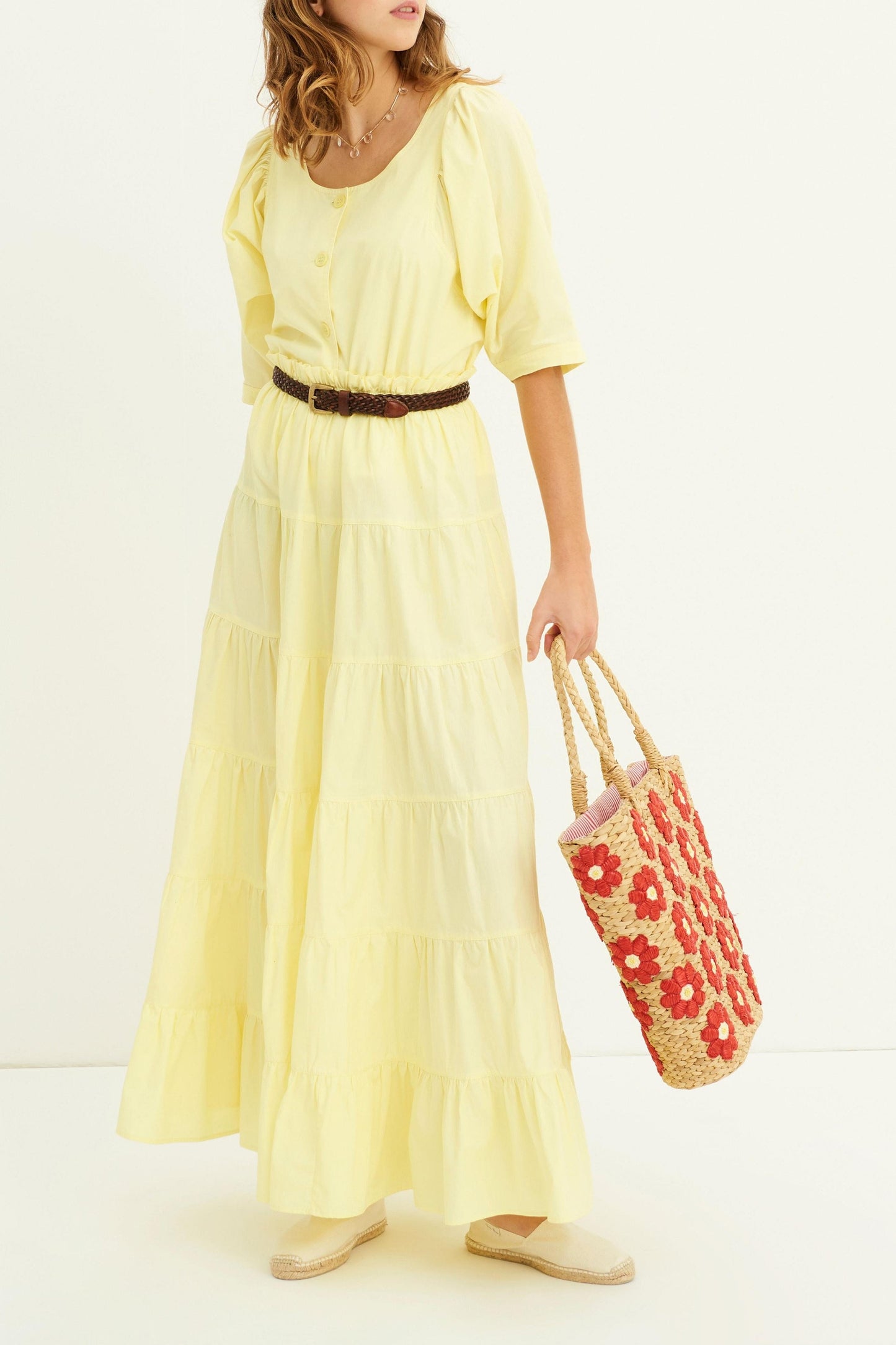 Kala Ruffled Maxi Skirt - Pastel Yellow