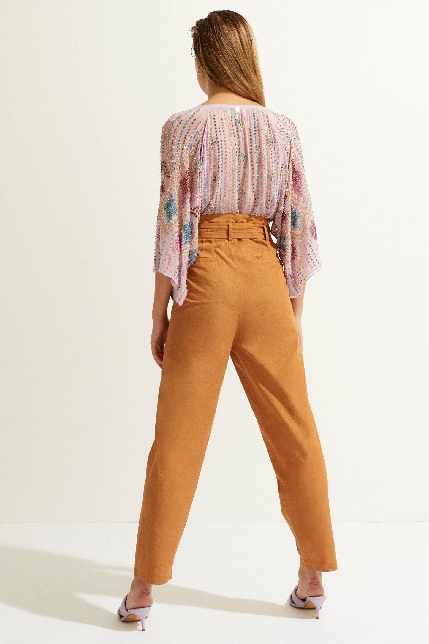 Kala Poplin Carrot Pant - Ocher