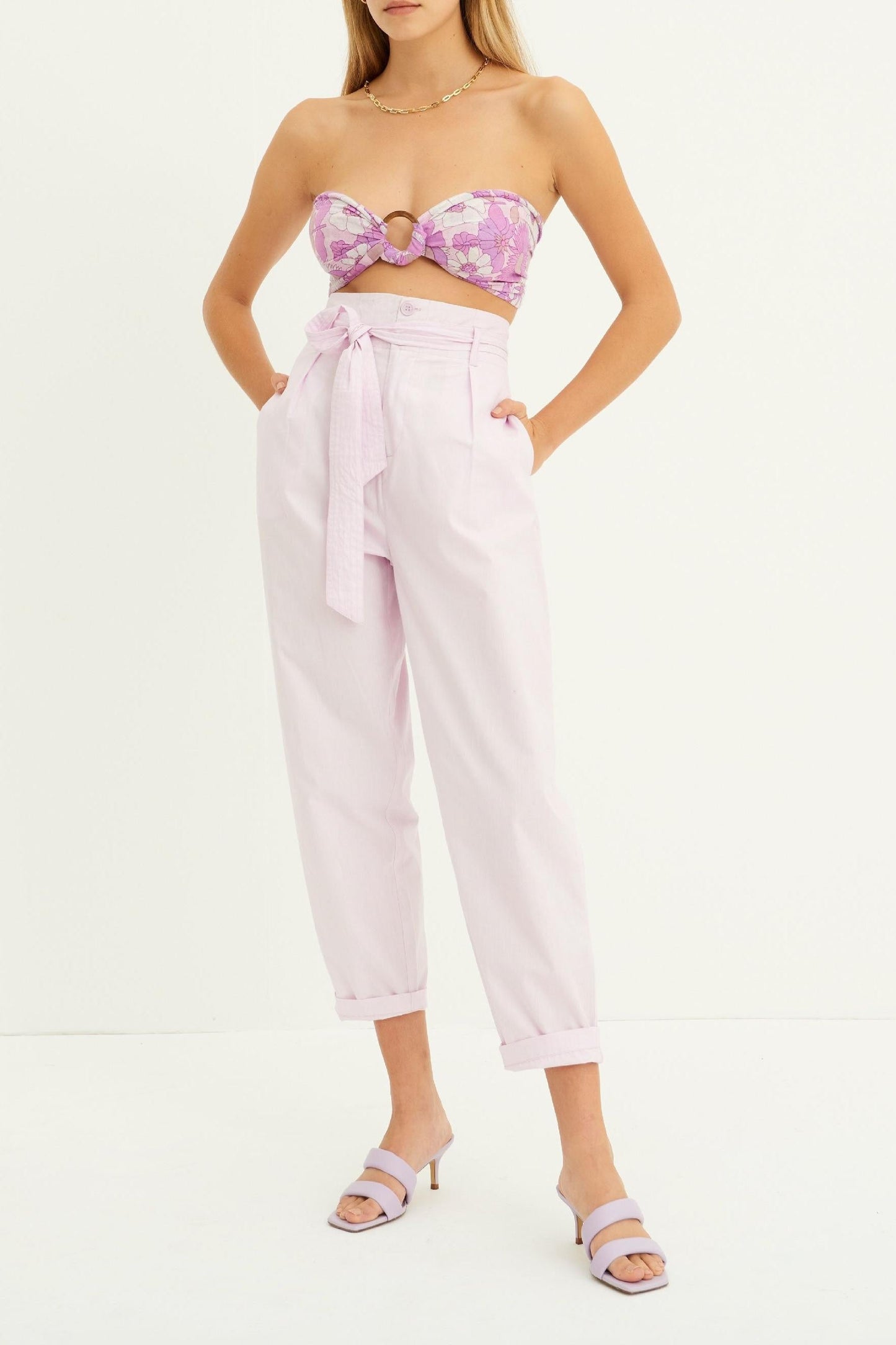 Kala Poplin Carrot Pant - Lilac