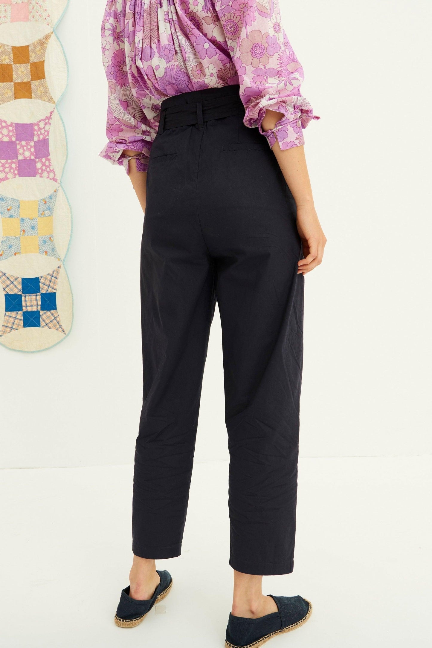 Kala Poplin Carrot Pant - Navy Blue
